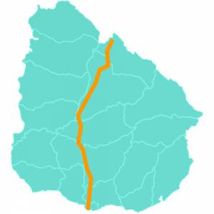 Ruta 5 mapa de Uruguay