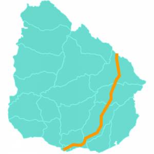 Ruta 8 mapa de Uruguay